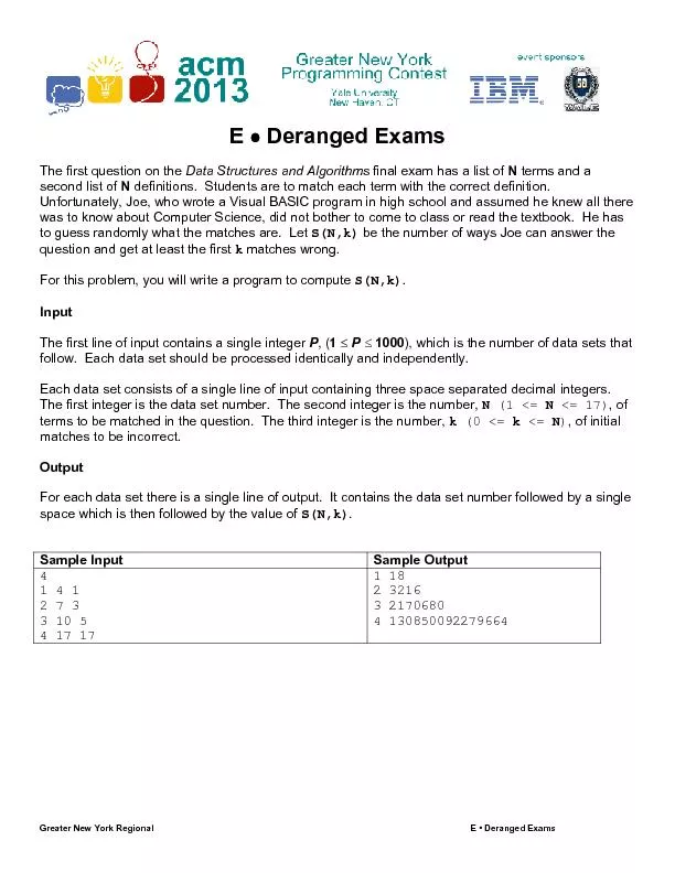 E. deranged exams