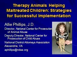 Therapy Animals Helping Maltreated Children: Strategies fo