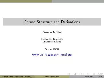 Phrase Structure and Derivations