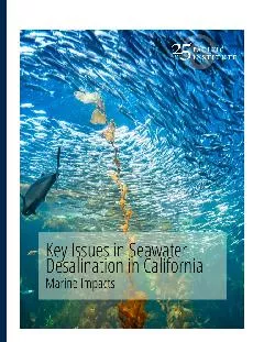 Key Issues in Seawater Desalination in California Marine Impacts
