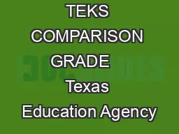 SIDEBYSIDE TEKS COMPARISON GRADE    Texas Education Agency