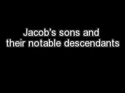 Jacob's sons and their notable descendants