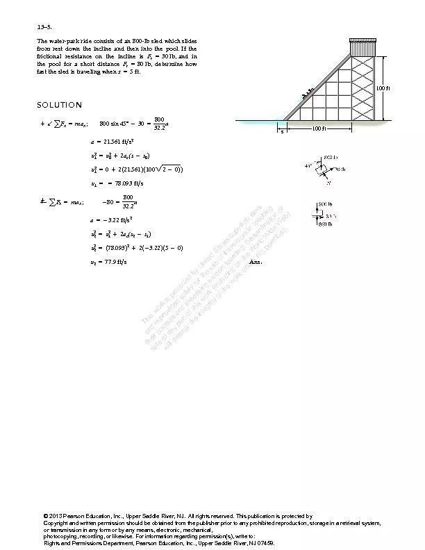 SOLUTIONAns. 2=77.9 ft�s 22=(78.093)2+2(-3.22)(5-0) v22=v2+2ac(s2-s1)