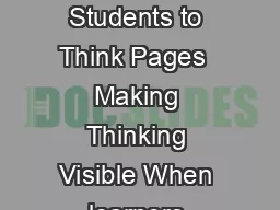 February  February   Volume   Number Teaching Students to Think Pages  Making Thinking