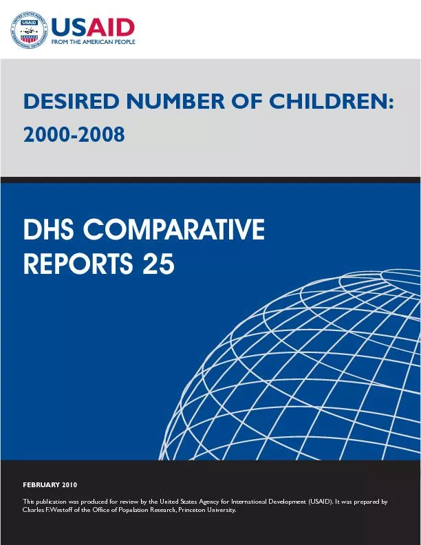 DHS COMPARATIVE DESIRED NUMBER OF CHILDREN: