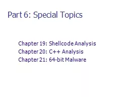 Part 6: Special Topics