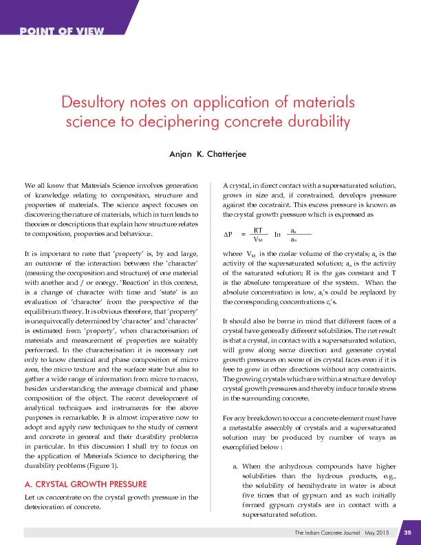 Desultory notes on application of materials science to deciphering concrete durability