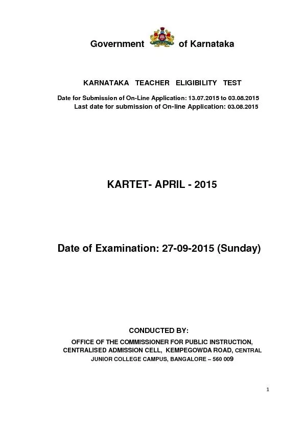  Karnataka teacher eligibility test