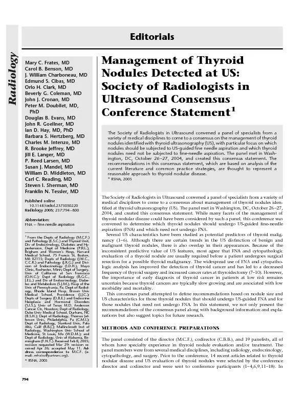 Management of thyroid nodules detected at US