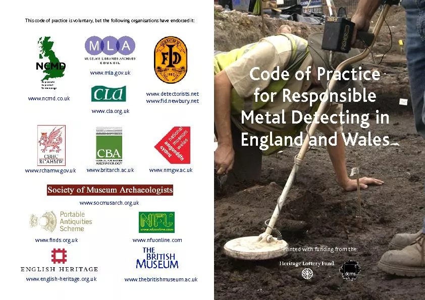 Code of practice for  responsible metal detecting in England wales