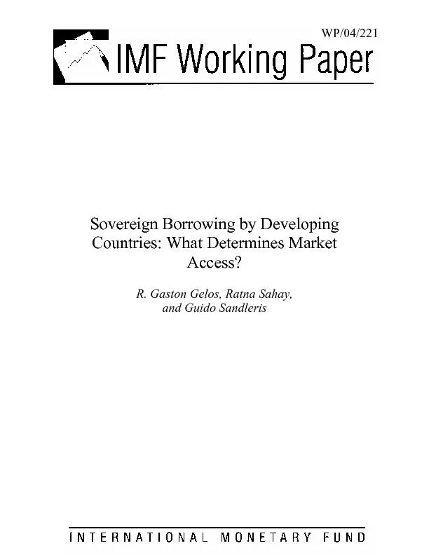 Sovereign borrowing by developing countries