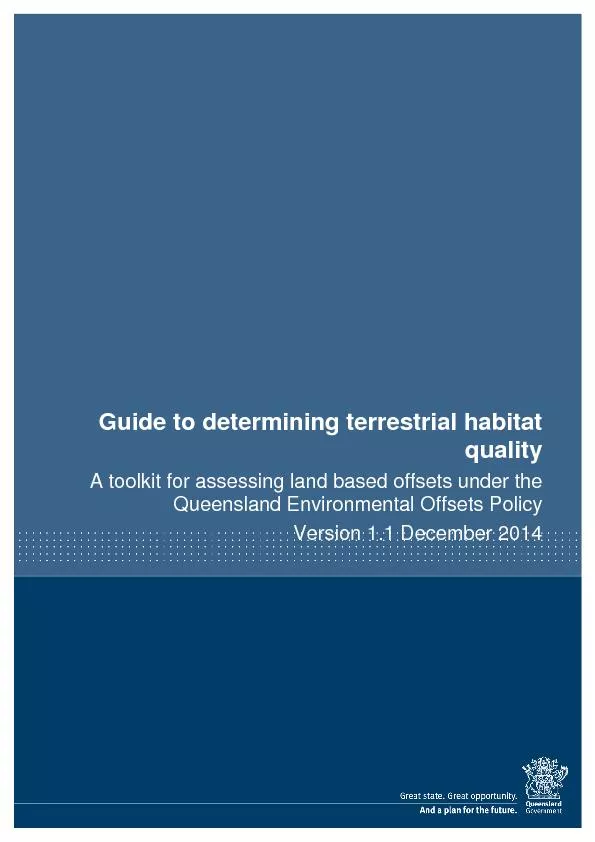 Guide to determining terrestrial habitat quality
