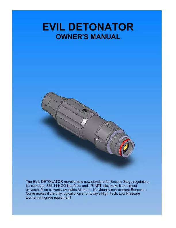 Evil detonator owner's manual