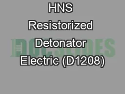 HNS Resistorized Detonator Electric (D1208)