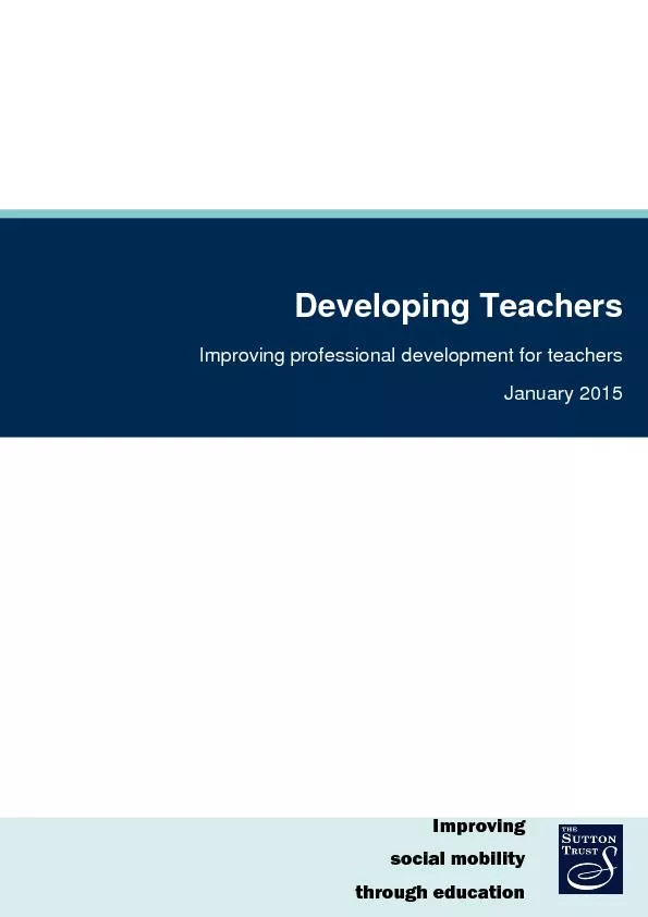 Improving professional development for teachers