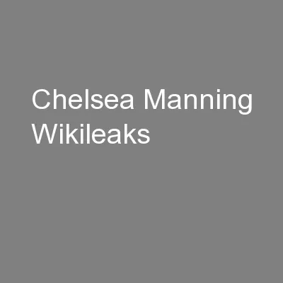 Chelsea Manning Wikileaks