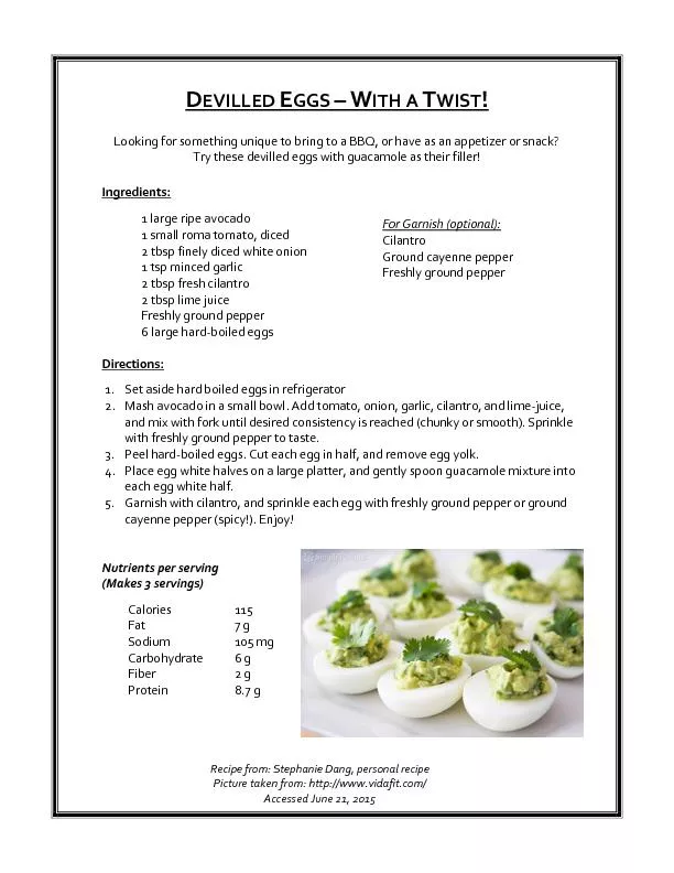 Devilled eggs with a twist