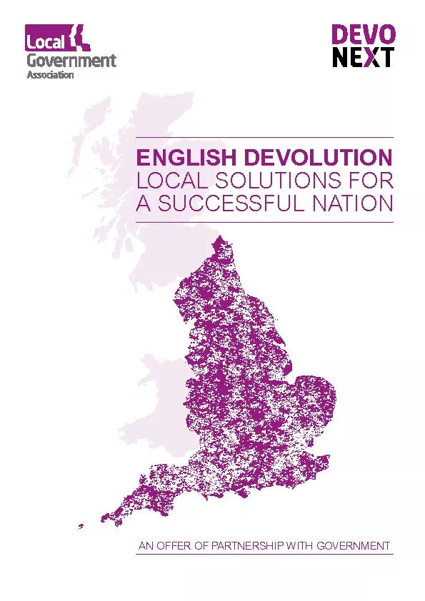 English devolution local solutions for a successful nation