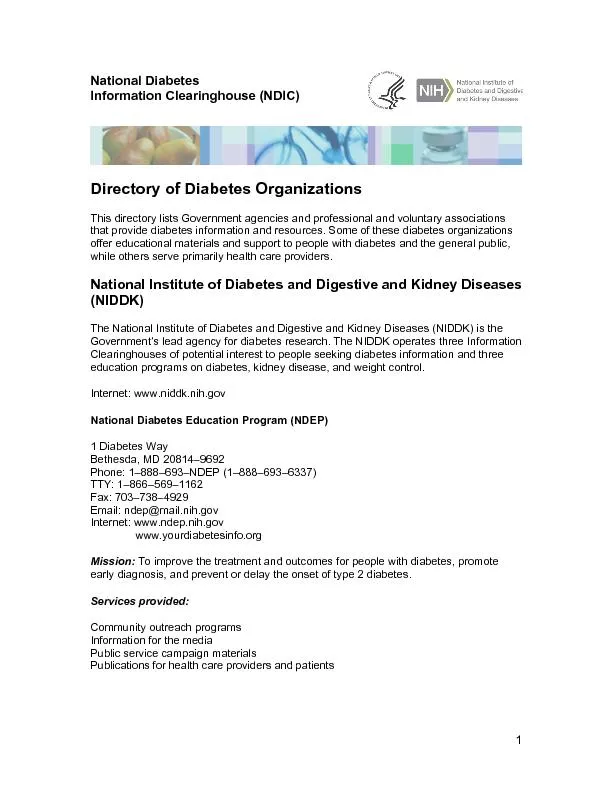 National institute of diabetes and digestive and kindly diseases