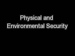 Physical and Environmental Security