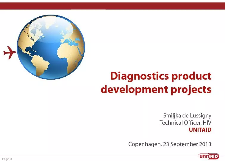 Diagnostics product development projects