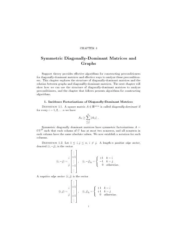 Symmetric diagonally dominant matrices and graphs