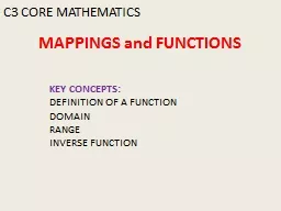 MAPPINGS and FUNCTIONS