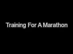 Training For A Marathon