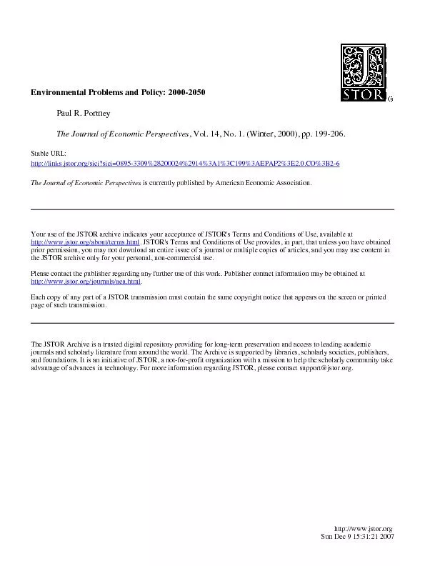 Environmental problems and policy