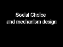 Social Choice and mechanism design