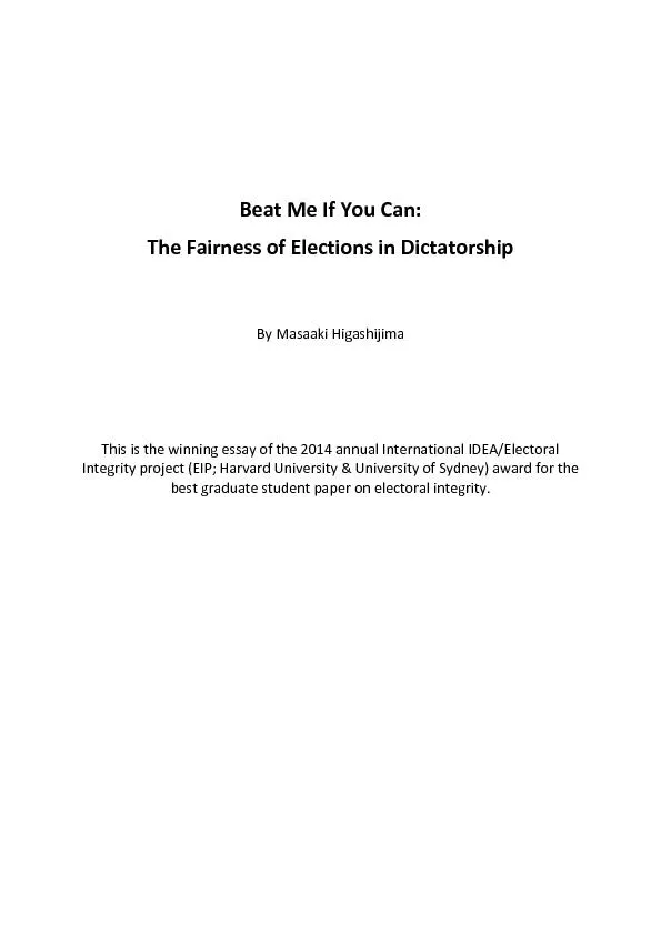 The fairness of elections in dictatorship