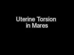 Uterine Torsion in Mares