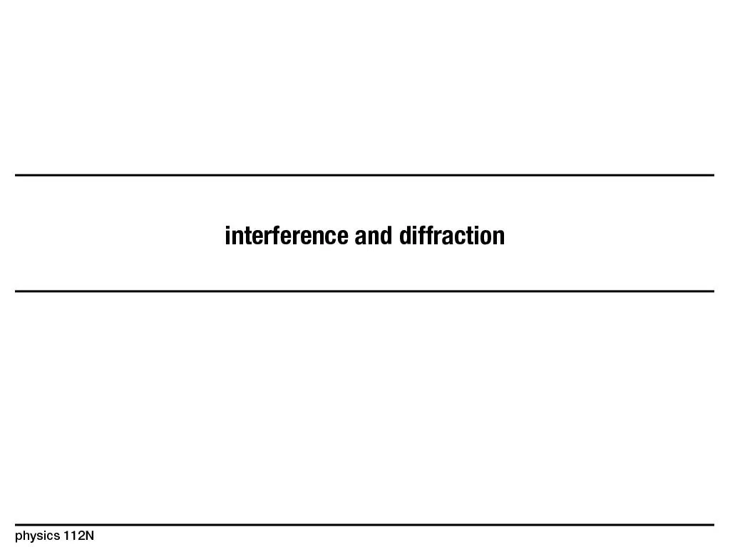 Interference and diffraction