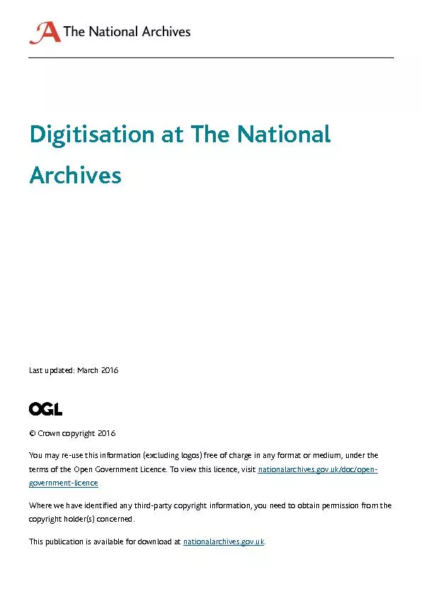 Digitisation at The National archives