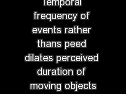 Temporal frequency of events rather thans peed dilates perceived duration of moving objects