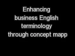 Enhancing business English terminology through concept mapp