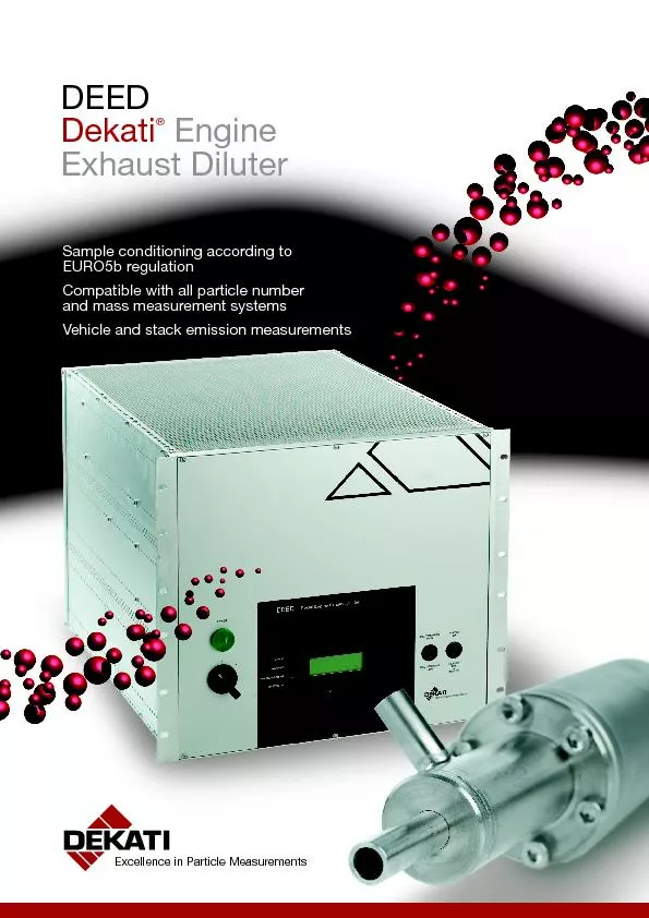 Deed dekati engine exhaust diluter