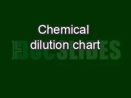 Chemical dilution chart