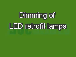 Dimming of LED retrofit lamps