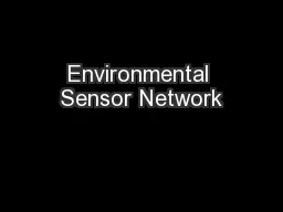 Environmental Sensor Network