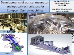 Developments of optical resonators and optical