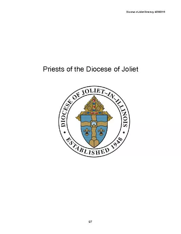 Priests of the Diocese of Joliet Directory