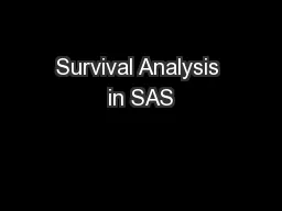 Survival Analysis in SAS