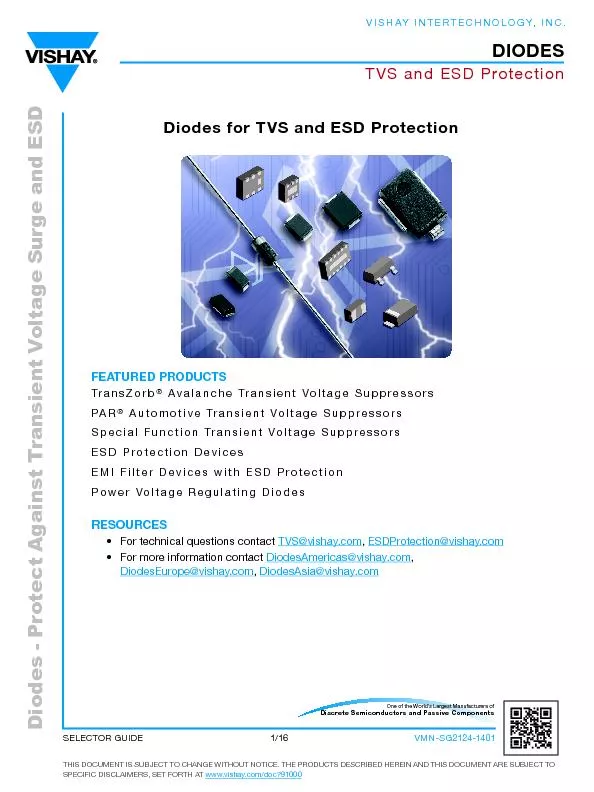 Diodes for TVS and ESD protection