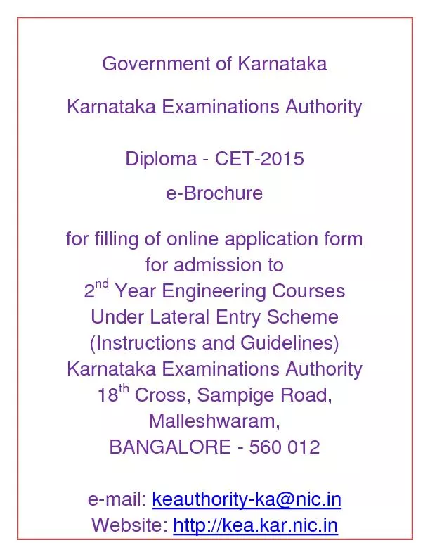 Government of Karnataka  Karnataka Examinations Authority  Diploma - C