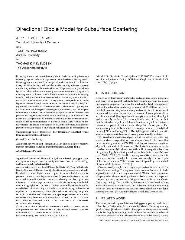 Directional dipole model for subsurface scattering