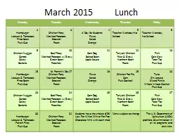 March 2015         Lunch