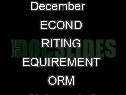 Created by ASU  December   ECOND RITING EQUIREMENT ORM Statement of Completion D