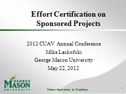 Effort Certification on Sponsored Projects