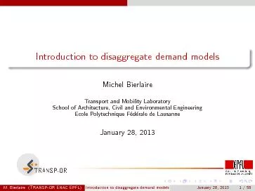 Introduction to disaggregate demand models